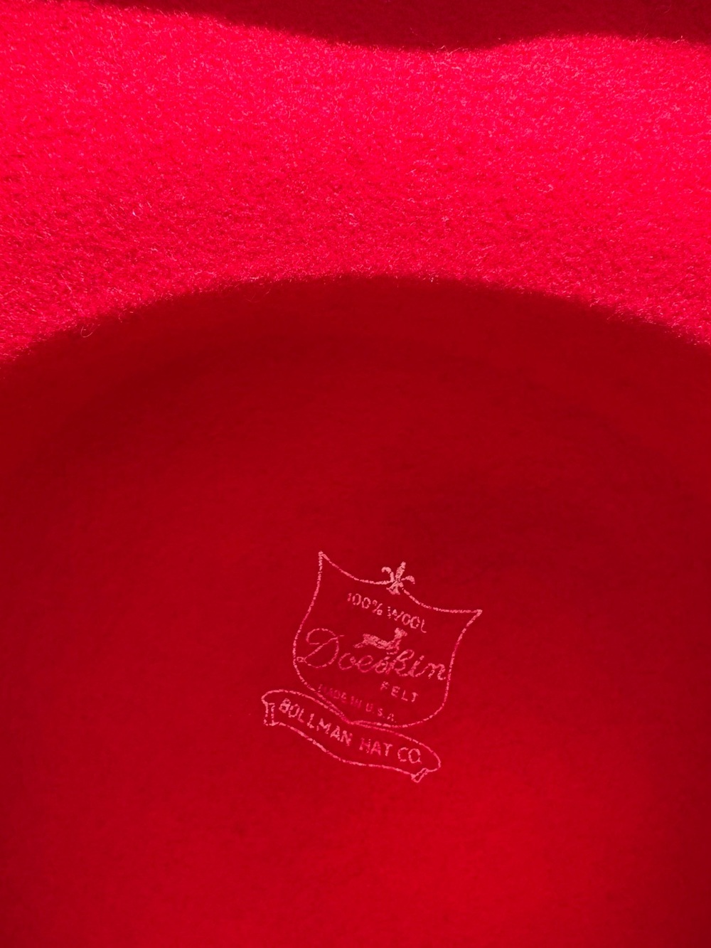 Skin Red Wool Felt Fedora with Black Ribbon - Picture 3 of 7
